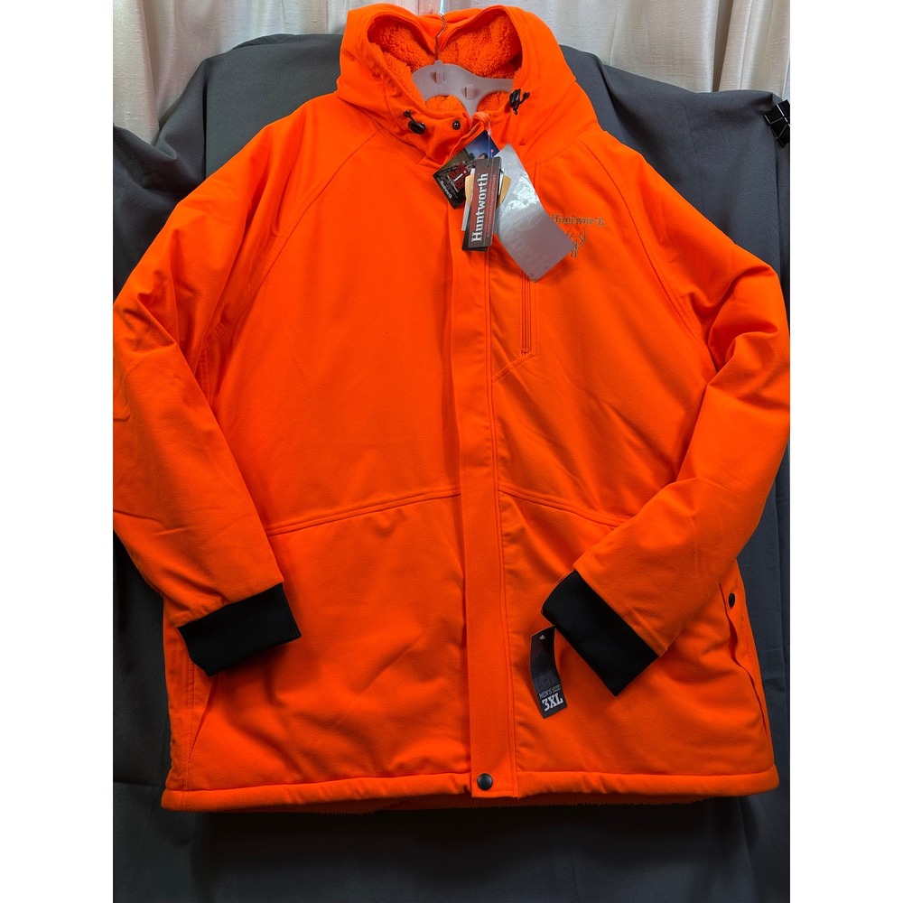 Huntworth Mens Blaze Orange Hunting Parka‎ Fleece Lined Jacket 3XL New With Tags